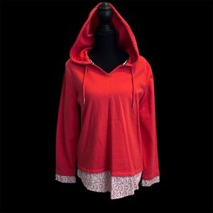 Women’s Tommy Hilfiger Red Hoodie with Heart Detail Size Medium